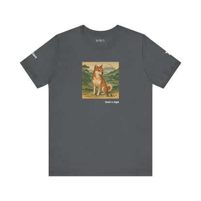 Unisex T-Shirt con cane DOGART - STILE SUMI-E - Dipinto iconico rivisitato con i cani