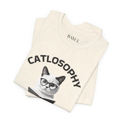 Catlosophy Maglietta unisex a maniche corte in jersey – Design "La chiave della vita"