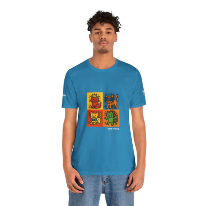 T-shirt unisex CATART - KEITH HARING - Un dipinto iconico rivisitato con i gatti