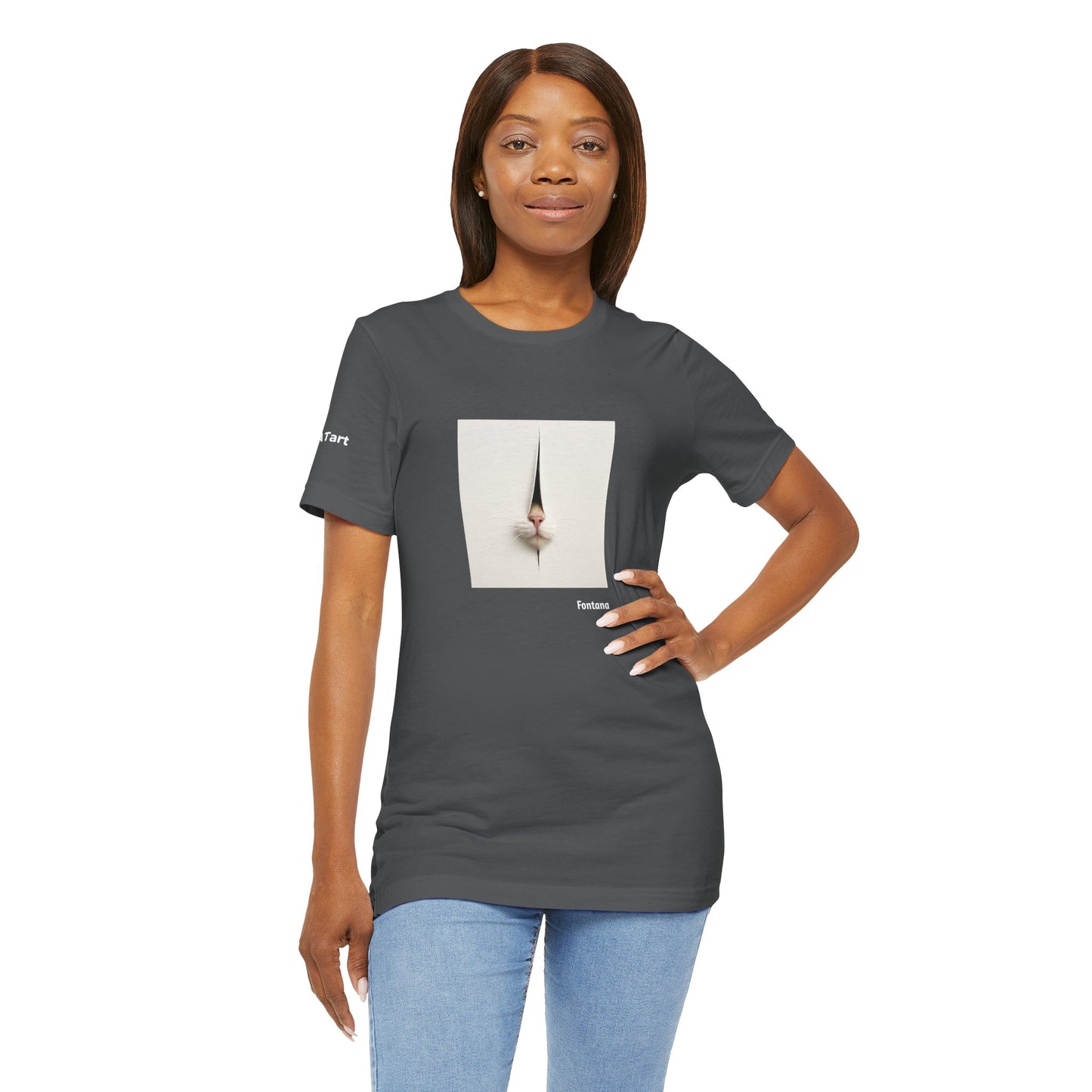 T-shirt unisex CATART - FONTANA - Un dipinto iconico rivisitato con i gatti