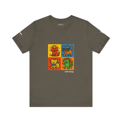 T-shirt unisex CATART - KEITH HARING - Un dipinto iconico rivisitato con i gatti