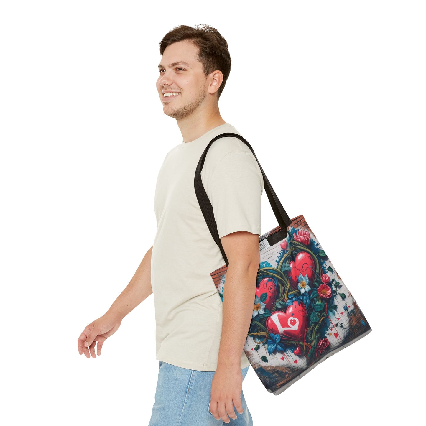 Artistic Surge - Eco-Friendly Canvas Tote Bag - HEARTS OF LOVE