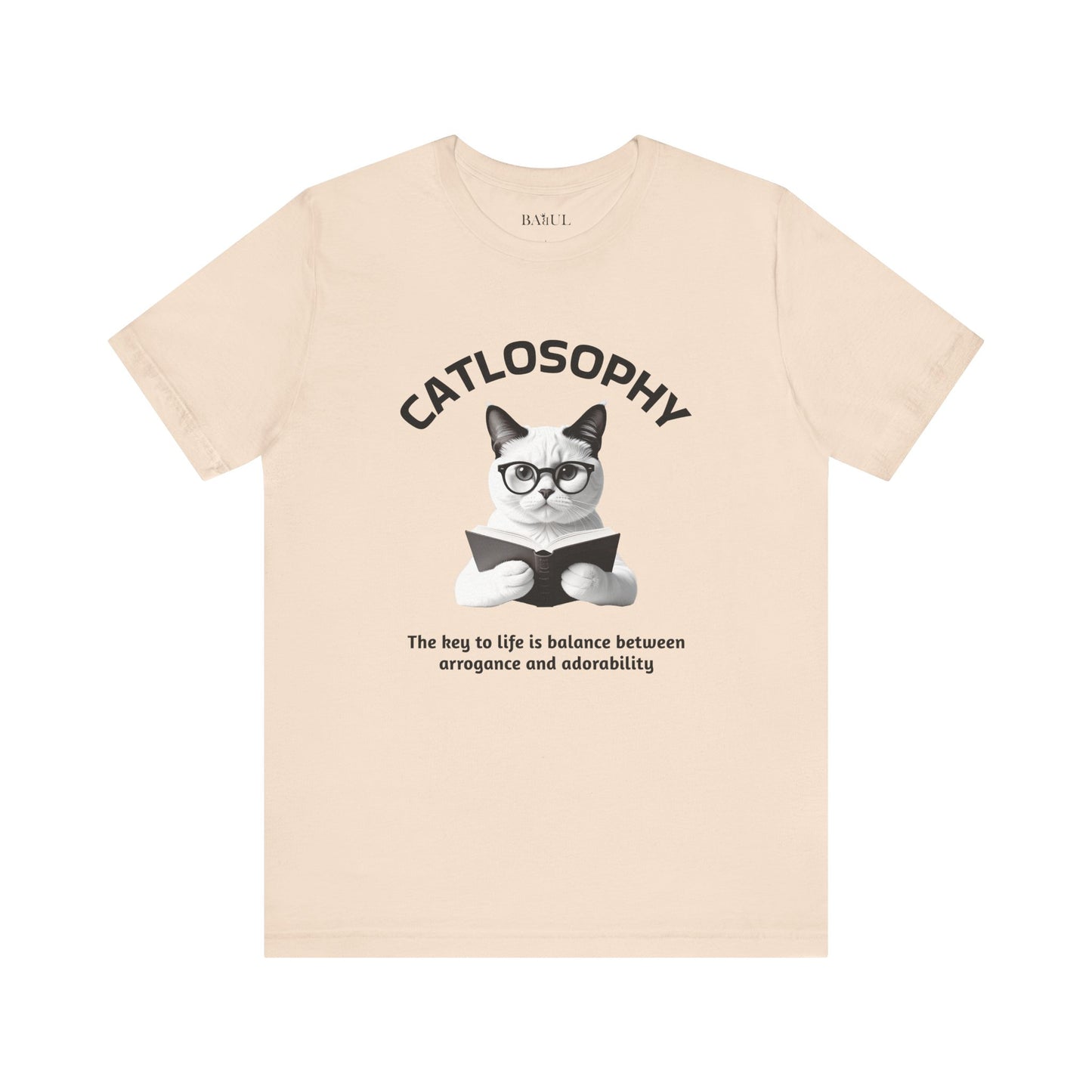 Catlosophy Maglietta unisex a maniche corte in jersey – Design "La chiave della vita"