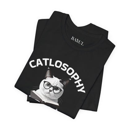 Maglietta a maniche corte unisex Catlosophy – Design "La vita non consiste nell'adattarsi"