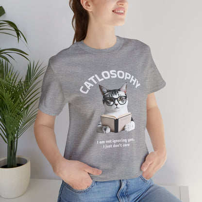 Catlosophy Unisex Jersey Maglietta a maniche corte – Design "Non ti sto ignorando, solo che non me ne frega niente"
