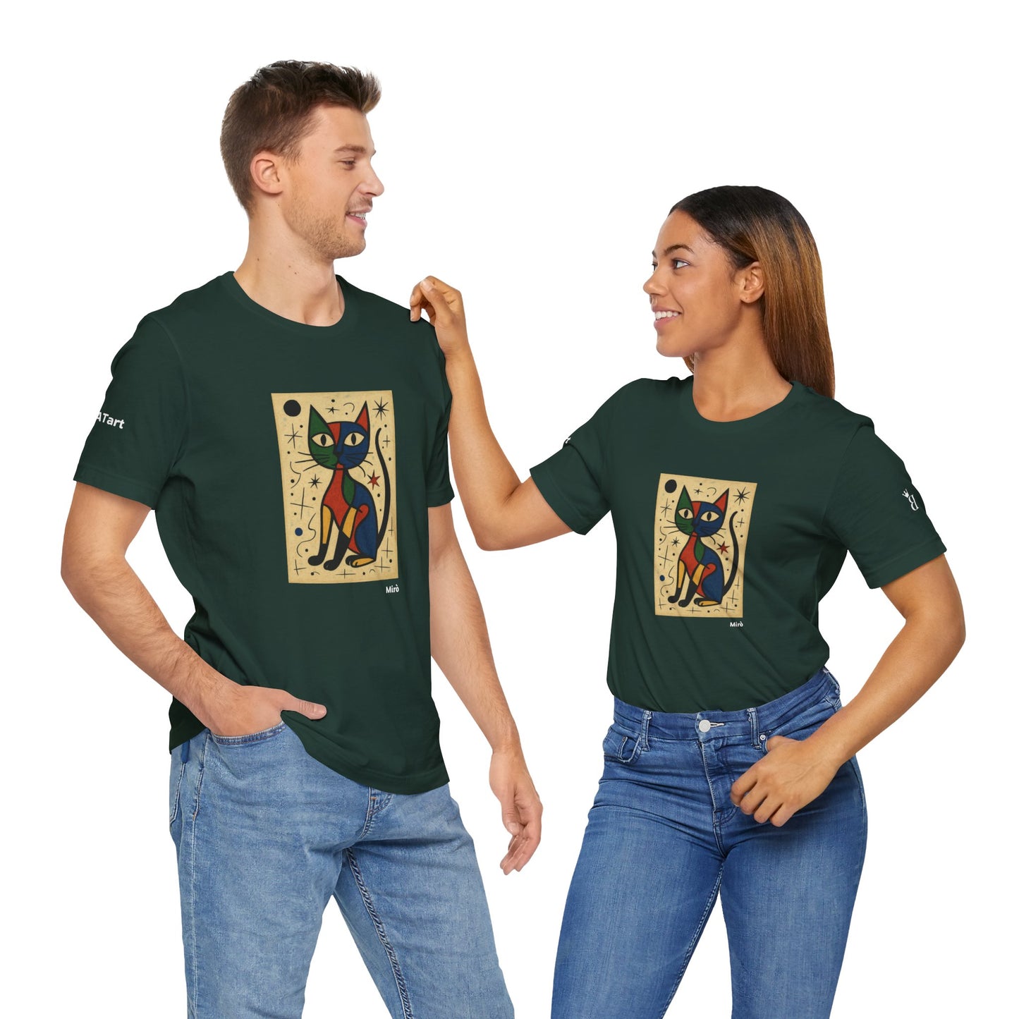 T-shirt unisex CATART - MIRO - Dipinto iconico rivisitato con i gatti