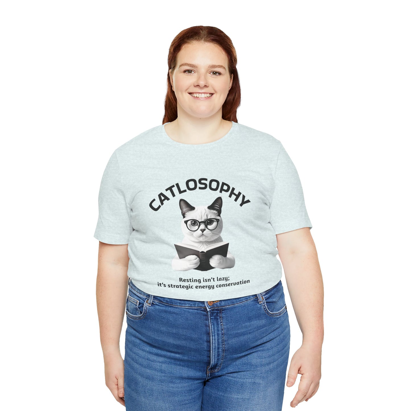 Catlosophy Unisex Jersey Maglietta a maniche corte – Design "Riposare non è pigrizia"