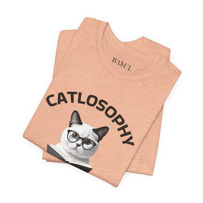 Catlosophy Maglietta unisex a maniche corte in jersey – Design "La chiave della vita"