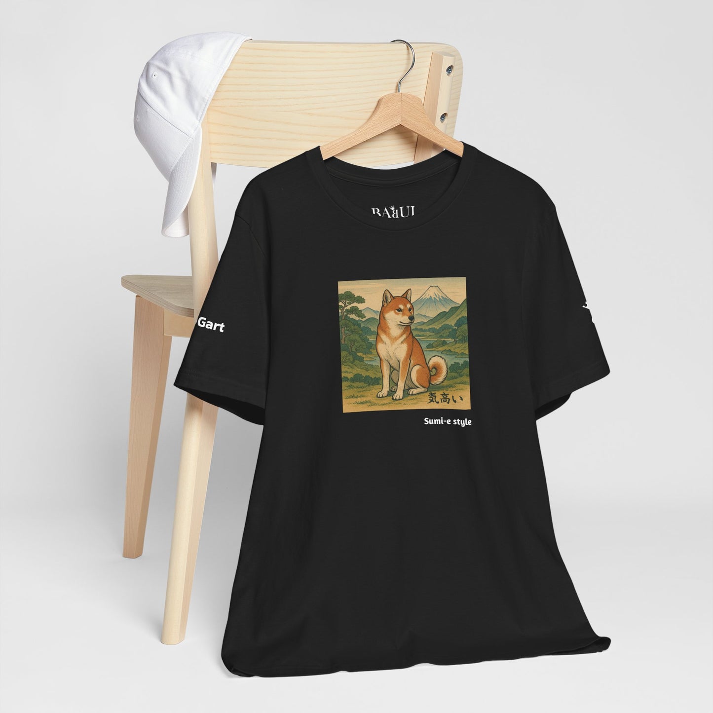Unisex T-Shirt con cane DOGART - STILE SUMI-E - Dipinto iconico rivisitato con i cani