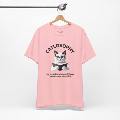 Catlosophy Maglietta unisex a maniche corte in jersey – Design "La chiave della vita"