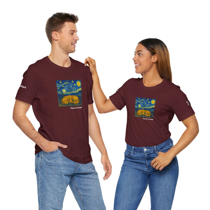 Unisex T-Shirt con cane DOGART  - VAN GOGH - Un dipinto iconico rivisitato con i cani