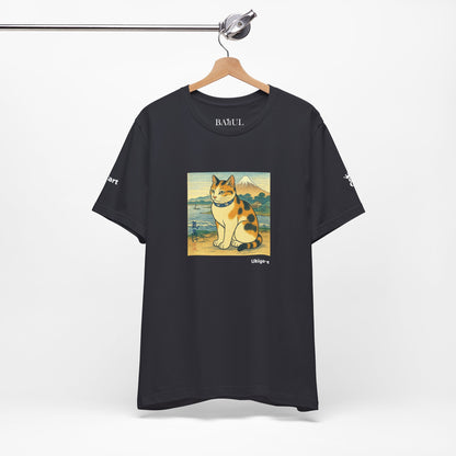 T-Shirt unisex CATART - Stile artistico giapponese UKIYO-E - Pittura iconica rivisitata con i gatti