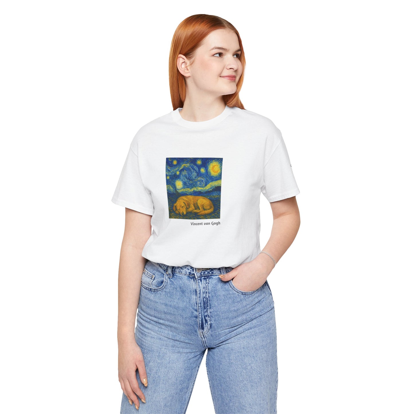 Unisex T-Shirt con cane DOGART  - VAN GOGH - Un dipinto iconico rivisitato con i cani