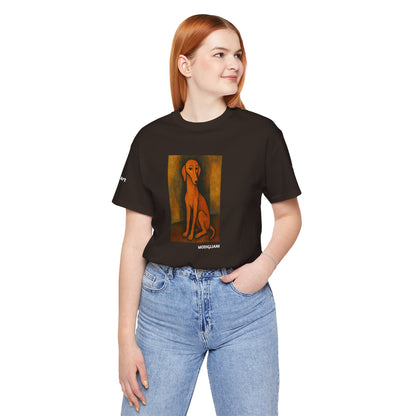 Unisex T-Shirt con cane DOGART  - MODIGLIANI - Un dipinto iconico rivisitato con i cani