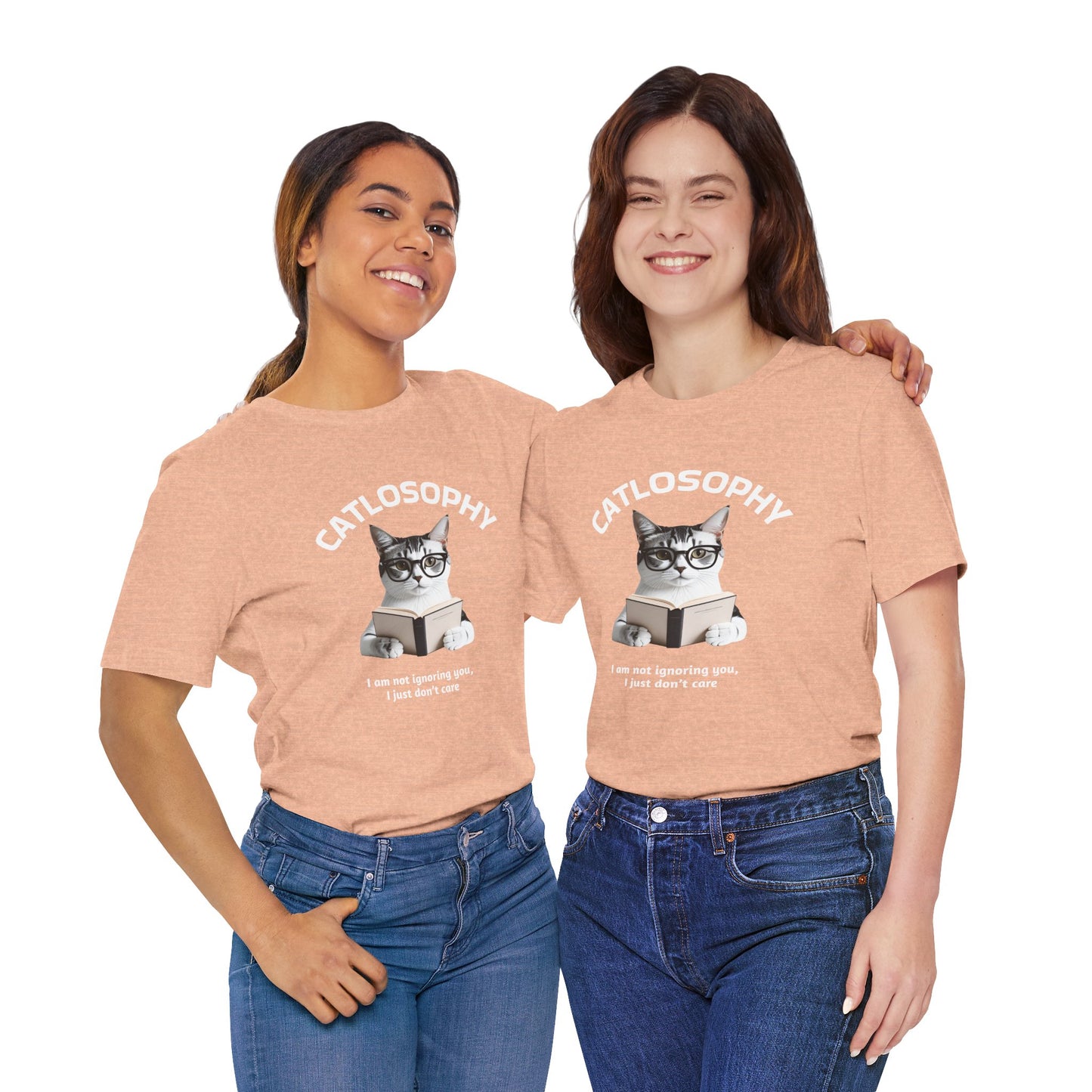 Catlosophy Unisex Jersey Maglietta a maniche corte – Design "Non ti sto ignorando, solo che non me ne frega niente"