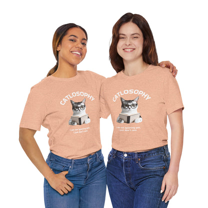 Catlosophy Unisex Jersey Maglietta a maniche corte – Design "Non ti sto ignorando, solo che non me ne frega niente"