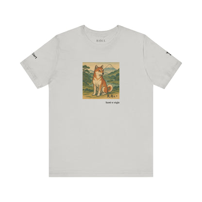 Unisex T-Shirt con cane DOGART - STILE SUMI-E - Dipinto iconico rivisitato con i cani