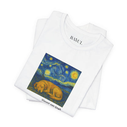 Unisex T-Shirt con cane DOGART  - VAN GOGH - Un dipinto iconico rivisitato con i cani