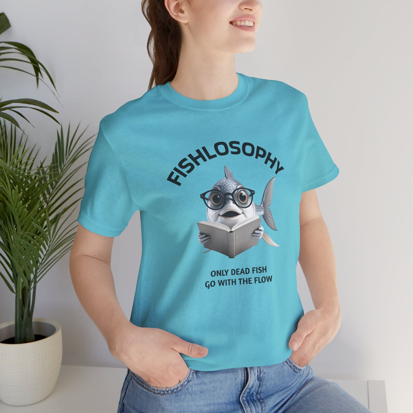 Fishlosophy Unisex Jersey Maglietta a maniche corte – Le profondità dell'oceano non sono per i deboli di cuore.