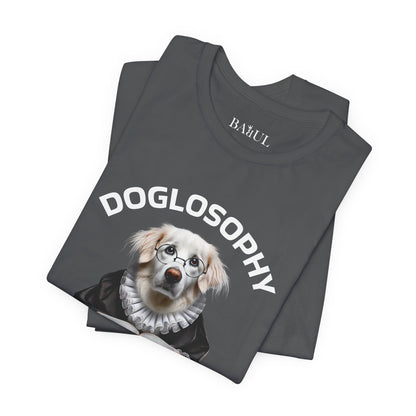 Maglietta a maniche corte unisex Doglosophy – Design "I cani sono come gli umani ma senza difetti"