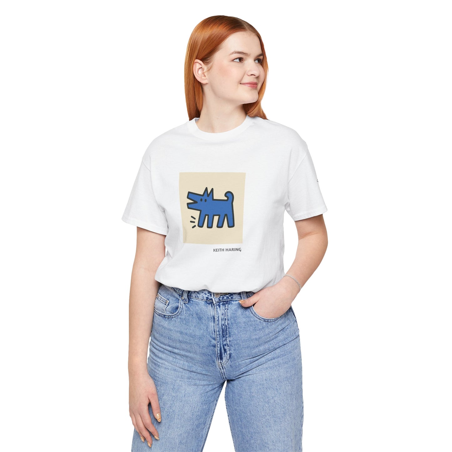 Unisex T-Shirt con cane DOGART  - KEITH HARING - Dipinto iconico rivisitato con i cani