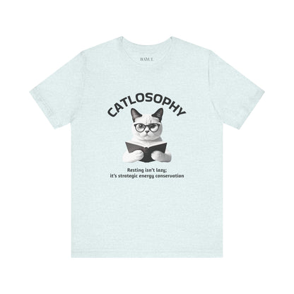 Catlosophy Unisex Jersey Maglietta a maniche corte – Design "Riposare non è pigrizia"