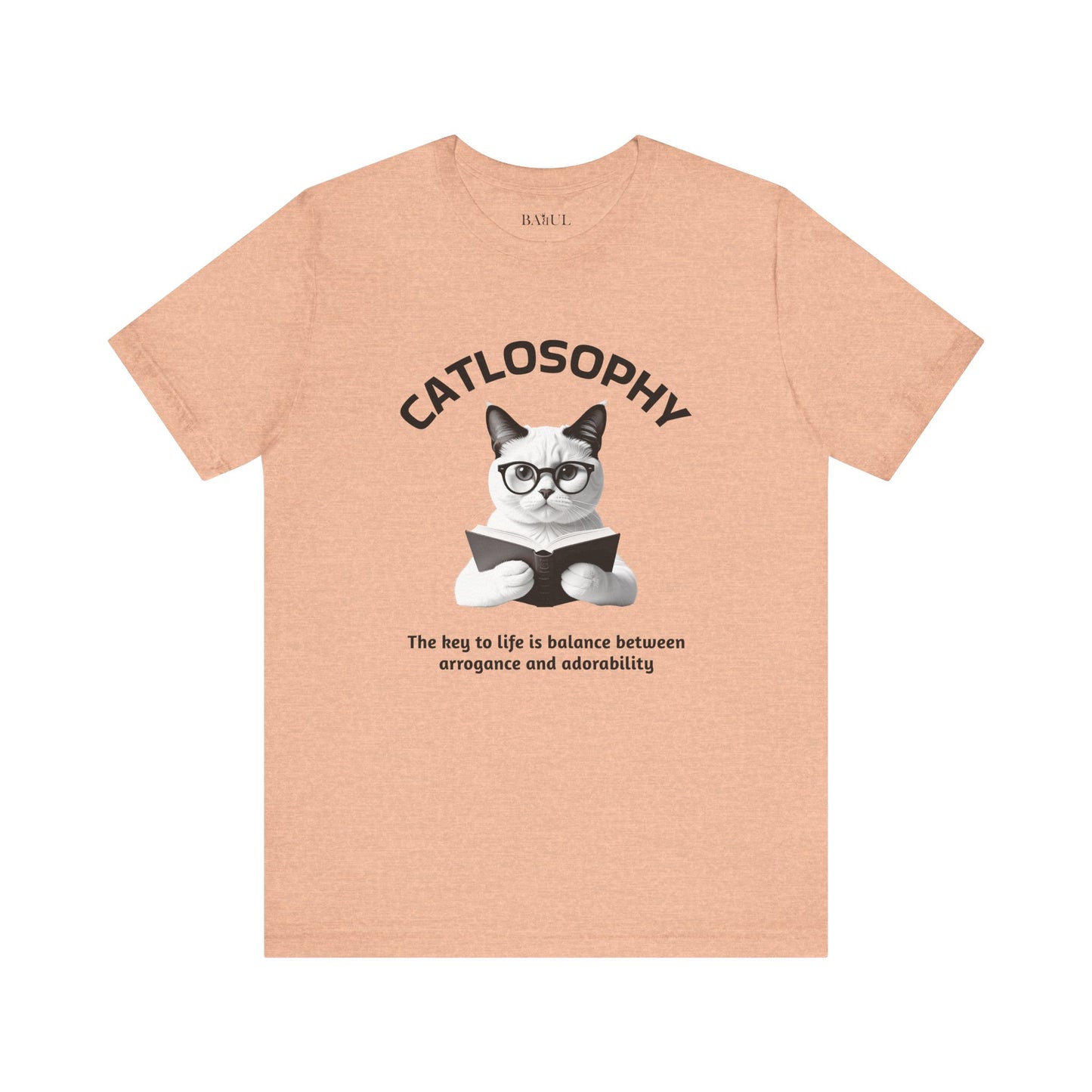 Catlosophy Maglietta unisex a maniche corte in jersey – Design "La chiave della vita"