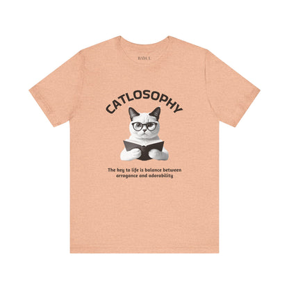 Catlosophy Maglietta unisex a maniche corte in jersey – Design "La chiave della vita"
