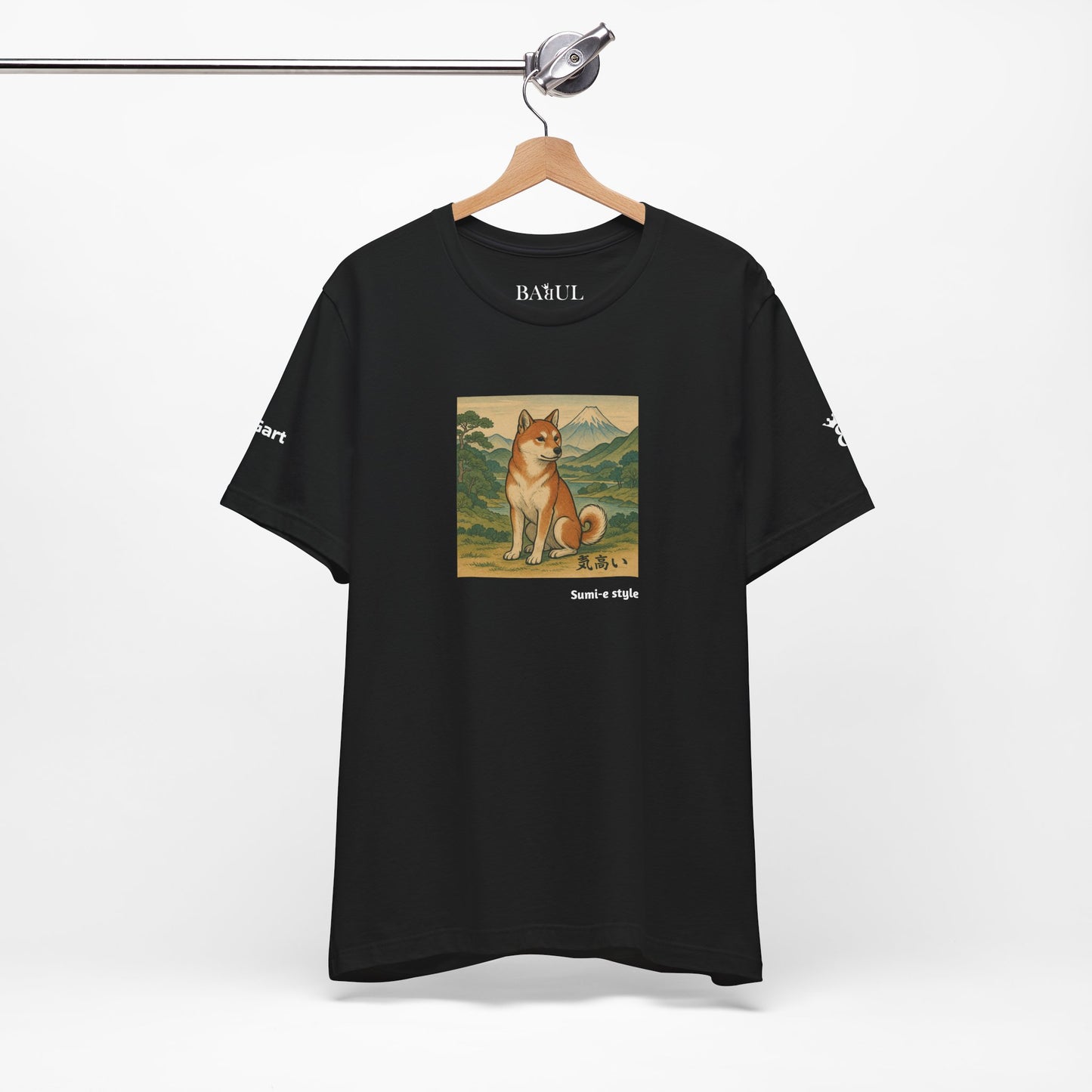 Unisex T-Shirt con cane DOGART - STILE SUMI-E - Dipinto iconico rivisitato con i cani