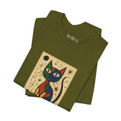 T-shirt unisex CATART - MIRO - Dipinto iconico rivisitato con i gatti