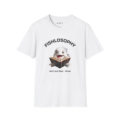 Maglietta unisex Fishlosophy - Design con vibrazioni oceaniche e domande sulla vita - PERLE DI SAGGEZZA DAL MONDO DEI PESCI