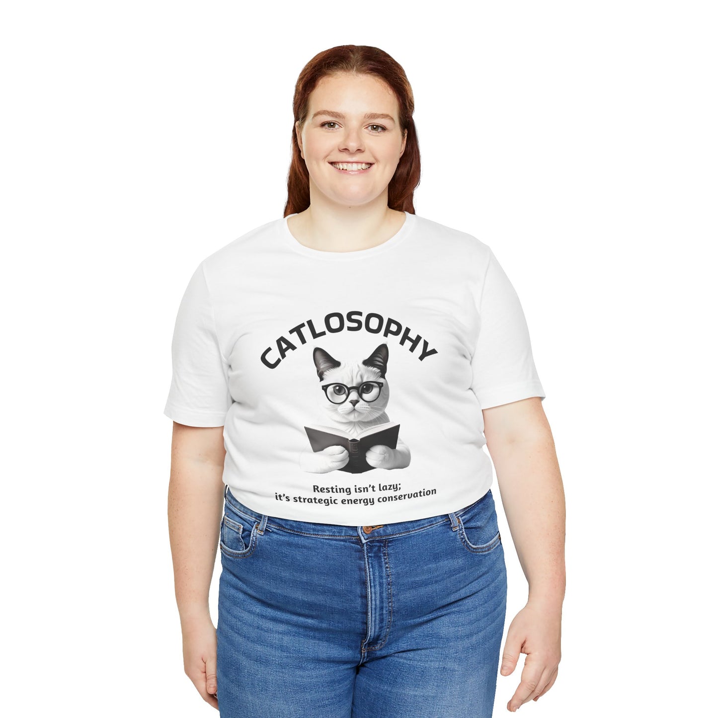 Catlosophy Unisex Jersey Maglietta a maniche corte – Design "Riposare non è pigrizia"