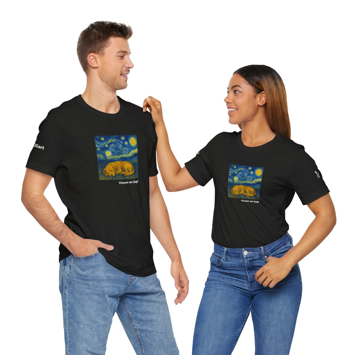 Unisex T-Shirt con cane DOGART  - VAN GOGH - Un dipinto iconico rivisitato con i cani