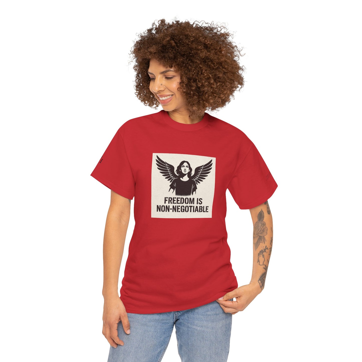Rebel Graphic Tee - Unisex Heavy Cotton T-Shirt for the Wild at Heart. Rebel Tees, Born to Be Worn - FREEDOM IS NON-NEGOTIABLE