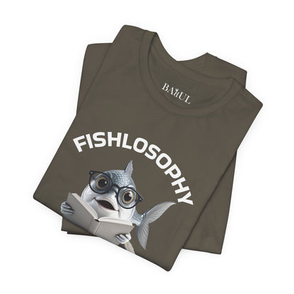 Fishlosophy Unisex Jersey Maglietta a maniche corte – Le profondità dell'oceano non sono per i deboli di cuore.