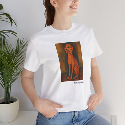 Unisex T-Shirt con cane DOGART  - MODIGLIANI - Un dipinto iconico rivisitato con i cani