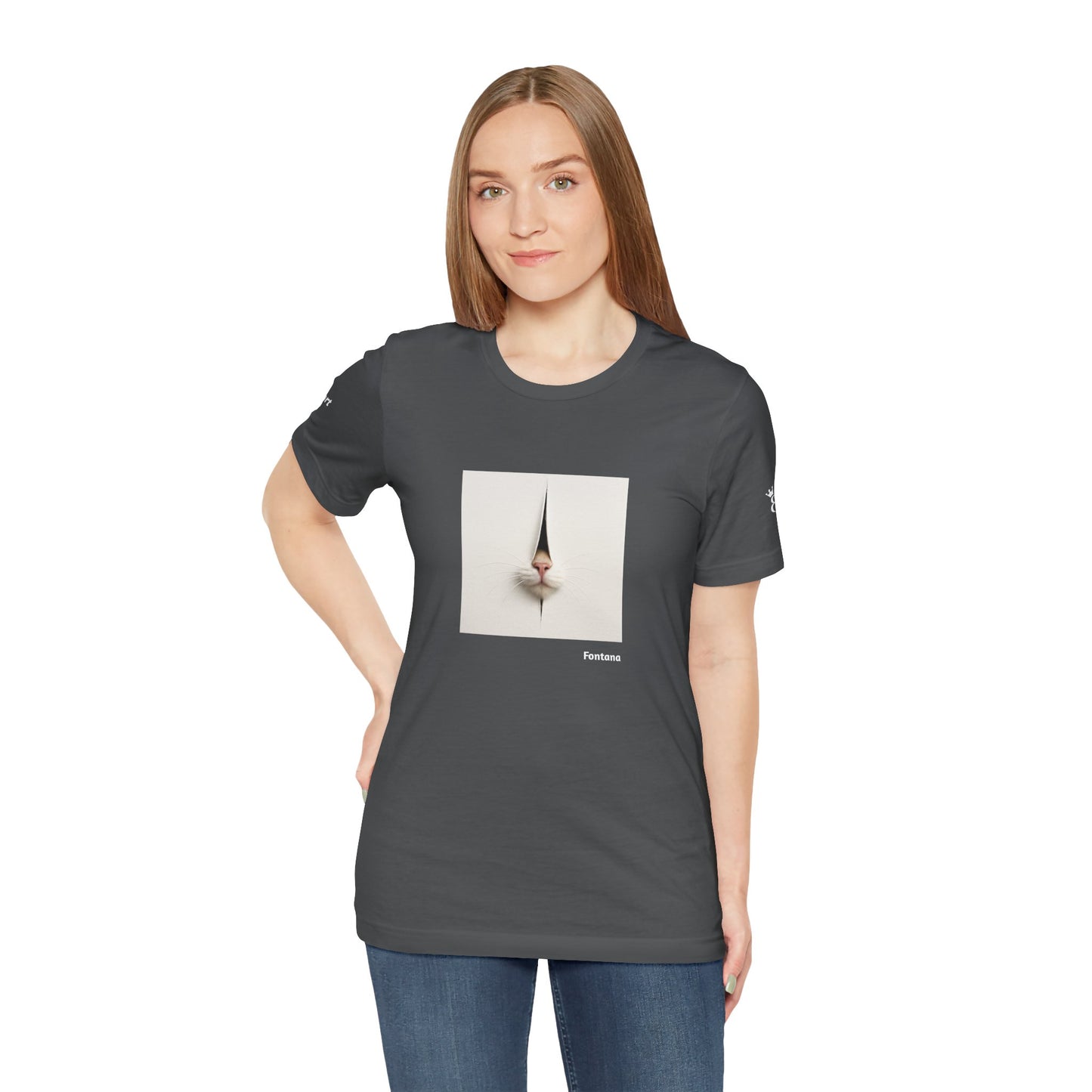 T-shirt unisex CATART - FONTANA - Un dipinto iconico rivisitato con i gatti
