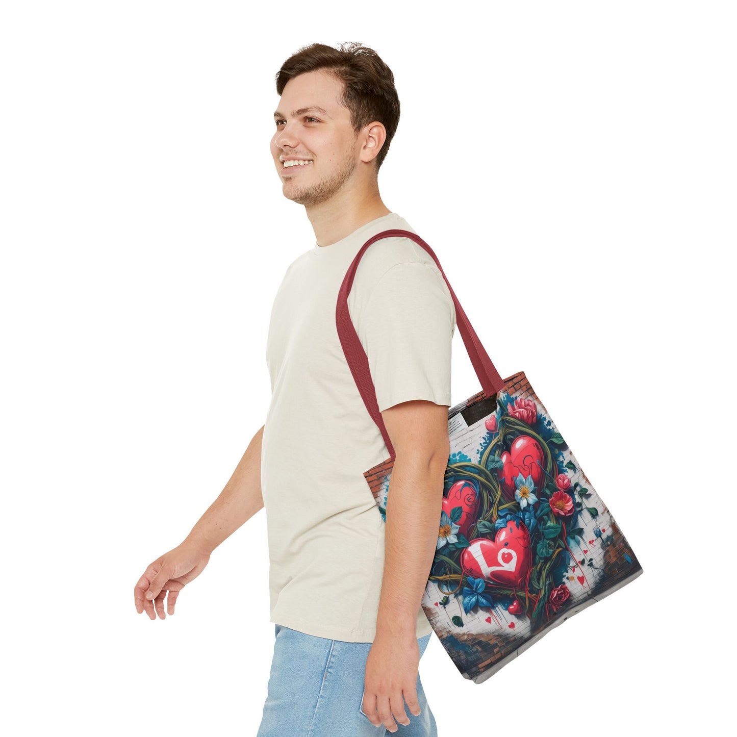 Artistic Surge - Eco-Friendly Canvas Tote Bag - HEARTS OF LOVE
