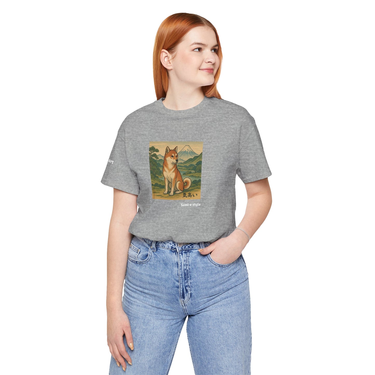 Unisex T-Shirt con cane DOGART - STILE SUMI-E - Dipinto iconico rivisitato con i cani