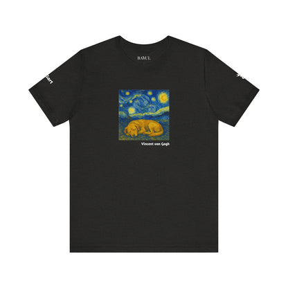 Unisex T-Shirt con cane DOGART  - VAN GOGH - Un dipinto iconico rivisitato con i cani