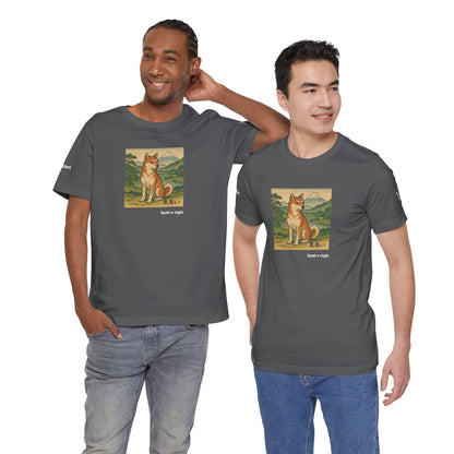 Unisex T-Shirt con cane DOGART - STILE SUMI-E - Dipinto iconico rivisitato con i cani