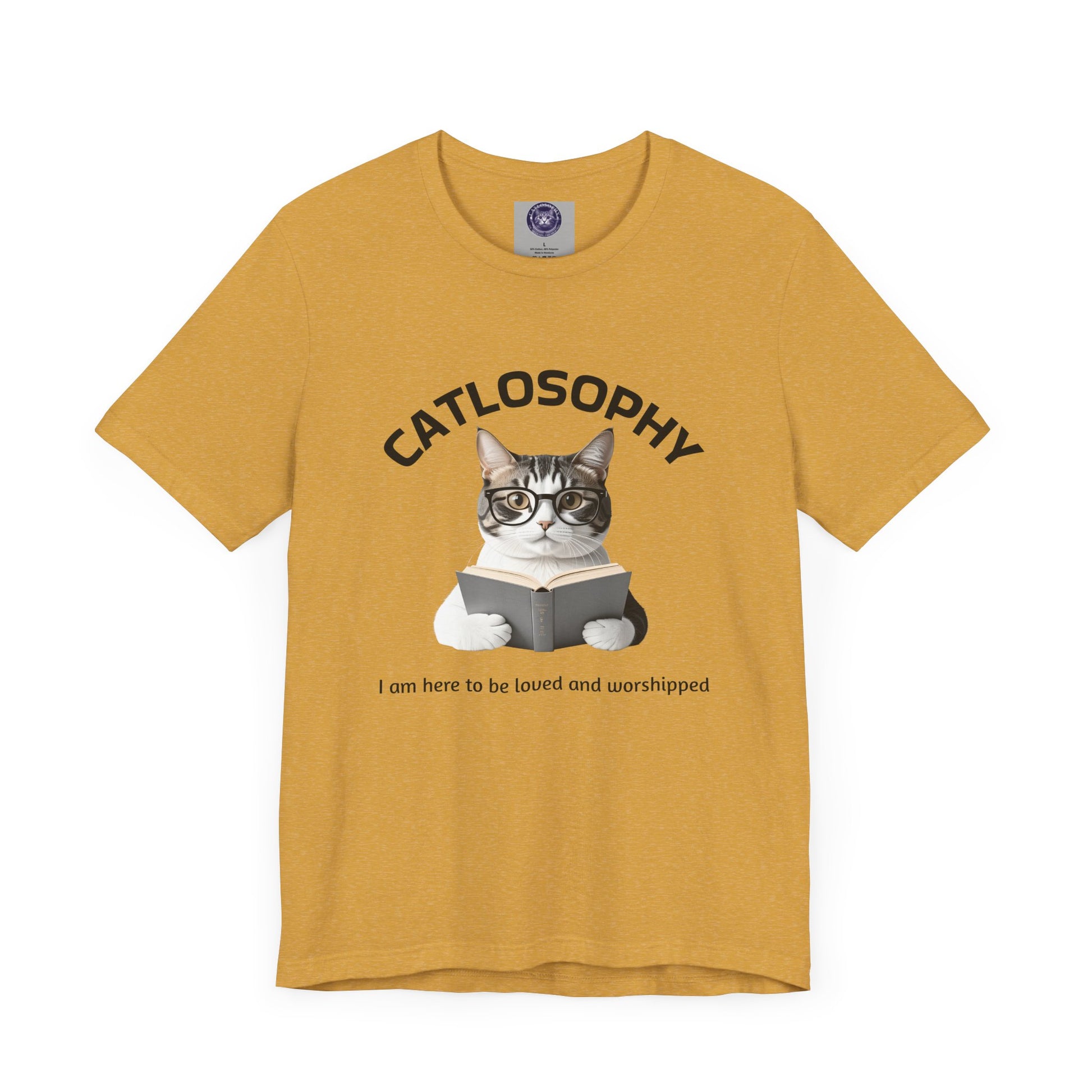 Catlosophy Unisex Jersey Short Sleeve Tee – "I am here to be loved" Design - BABUL T-Shirts