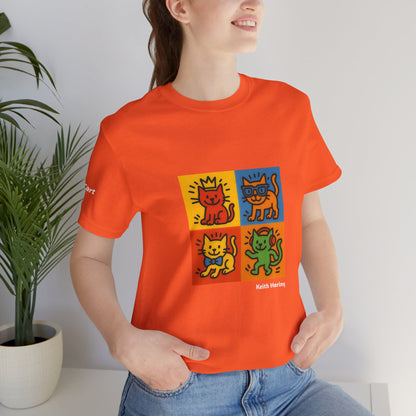T-shirt unisex CATART - KEITH HARING - Un dipinto iconico rivisitato con i gatti
