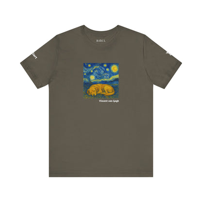 Unisex T-Shirt con cane DOGART  - VAN GOGH - Un dipinto iconico rivisitato con i cani