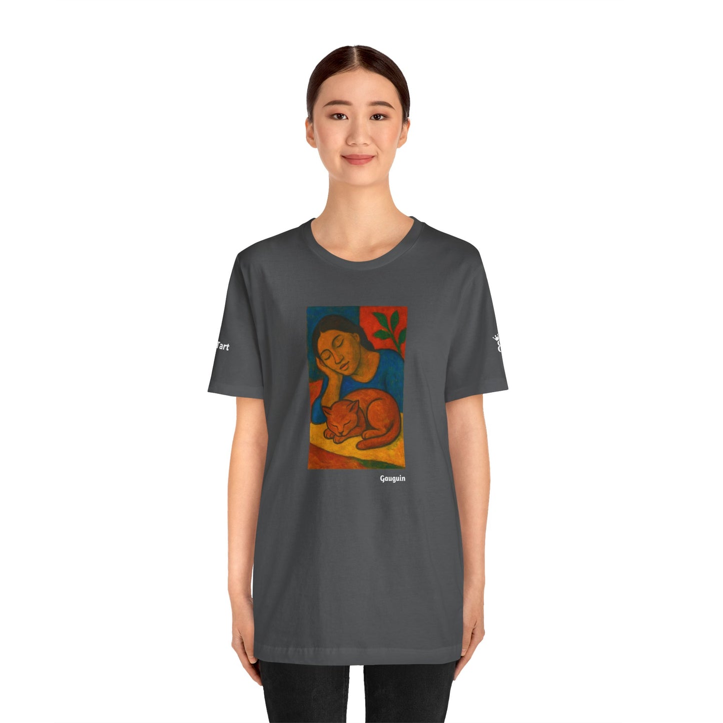 T-shirt unisex CATART - GAUGUIN - Un dipinto iconico rivisitato con i gatti