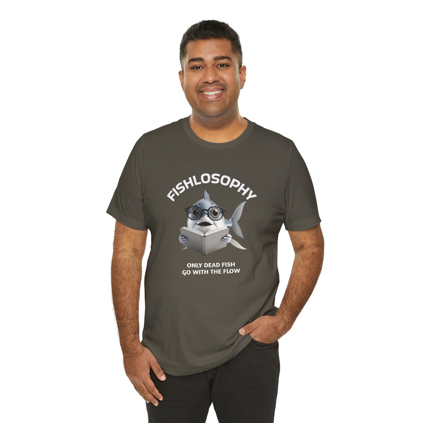 Fishlosophy Unisex Jersey Maglietta a maniche corte – Le profondità dell'oceano non sono per i deboli di cuore.