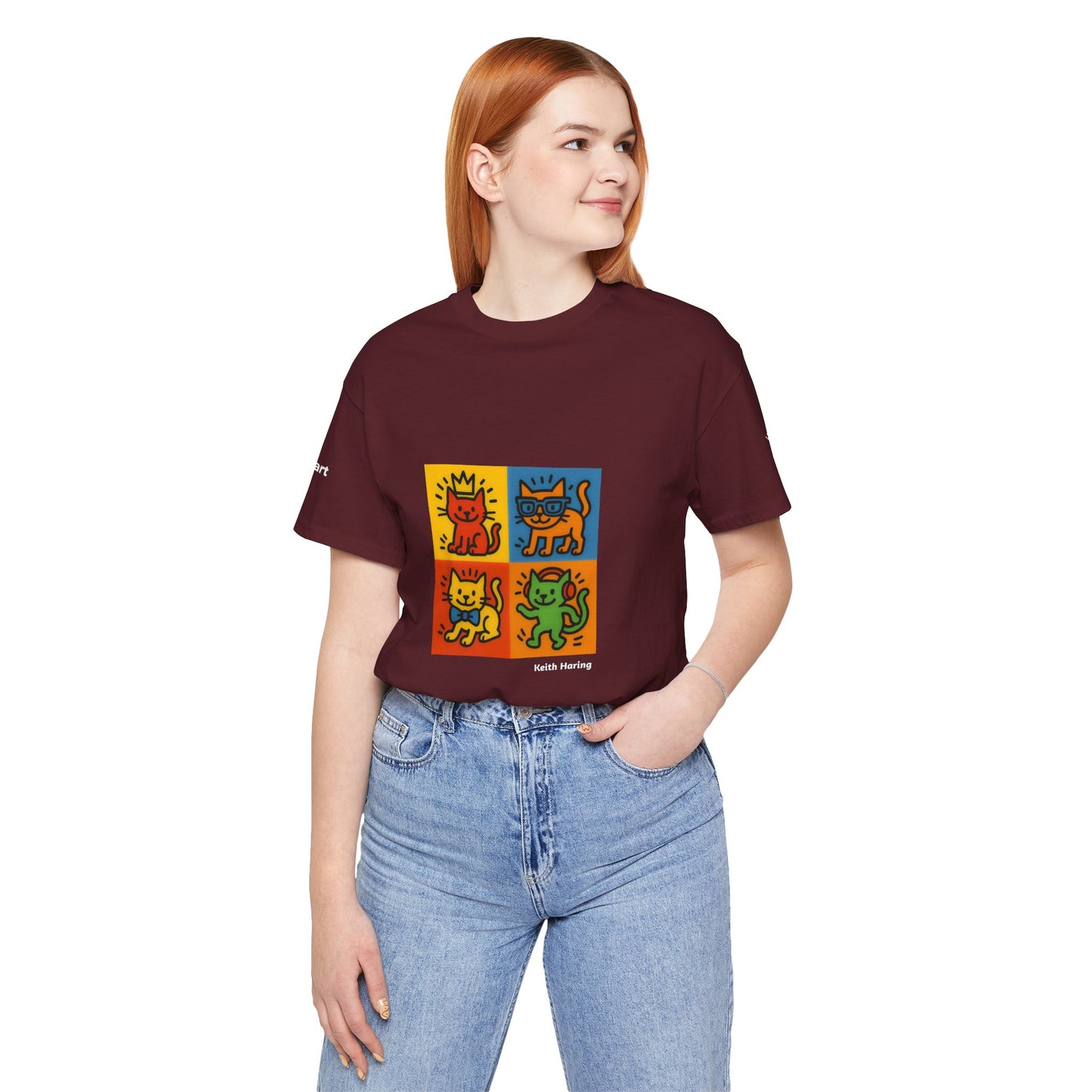T-shirt unisex CATART - KEITH HARING - Un dipinto iconico rivisitato con i gatti