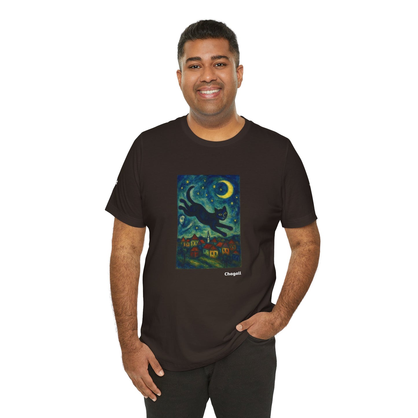 T-shirt unisex CATART - MARC CHAGALL - Un dipinto iconico rivisitato con i gatti