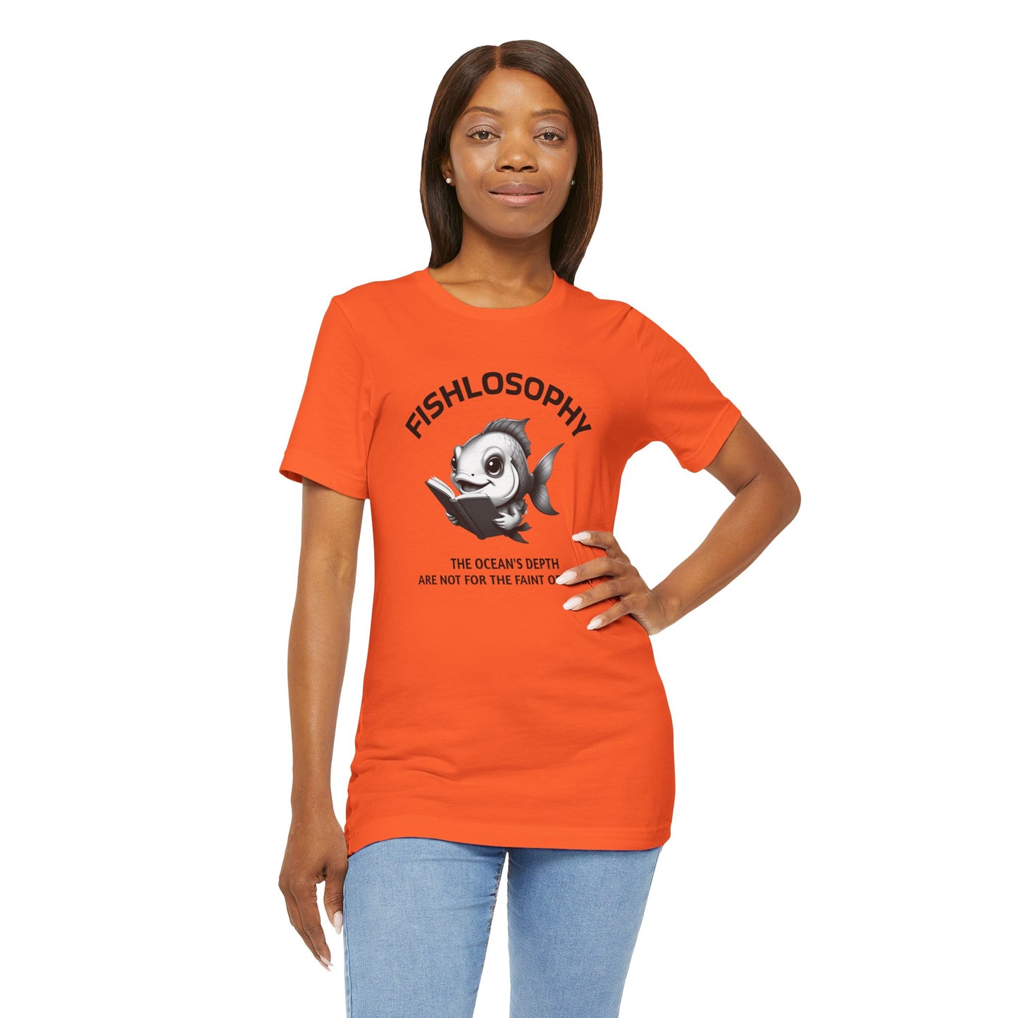 Fishlosophy Unisex Jersey Maglietta a maniche corte – Vedi la vastità anche in piccoli spazi.