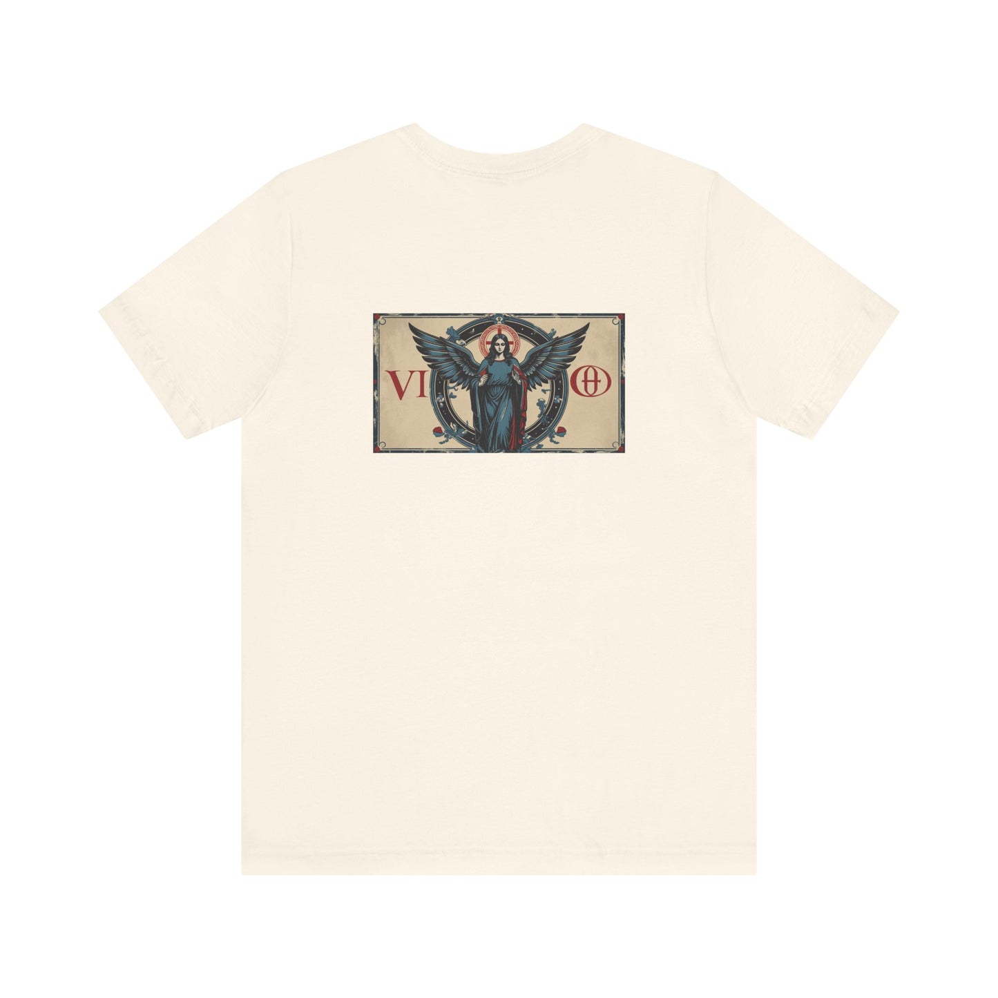 Vergine - T-shirt con segno zodiacale gotico. Grafica blu sul retro. Segno zodiacale nell'ombra.